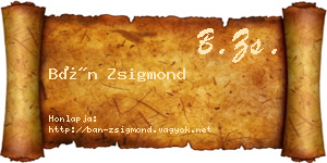 Bán Zsigmond névjegykártya