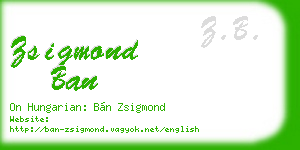 zsigmond ban business card